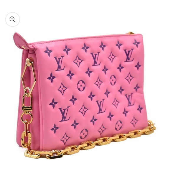 Louis Vuitton Handbags - LOUIS VUITTON Lambskin Embossed Monogram Vuittamins Coussin PM Rose Violet